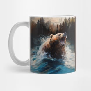 Bear in the River - Oil Painting Mug